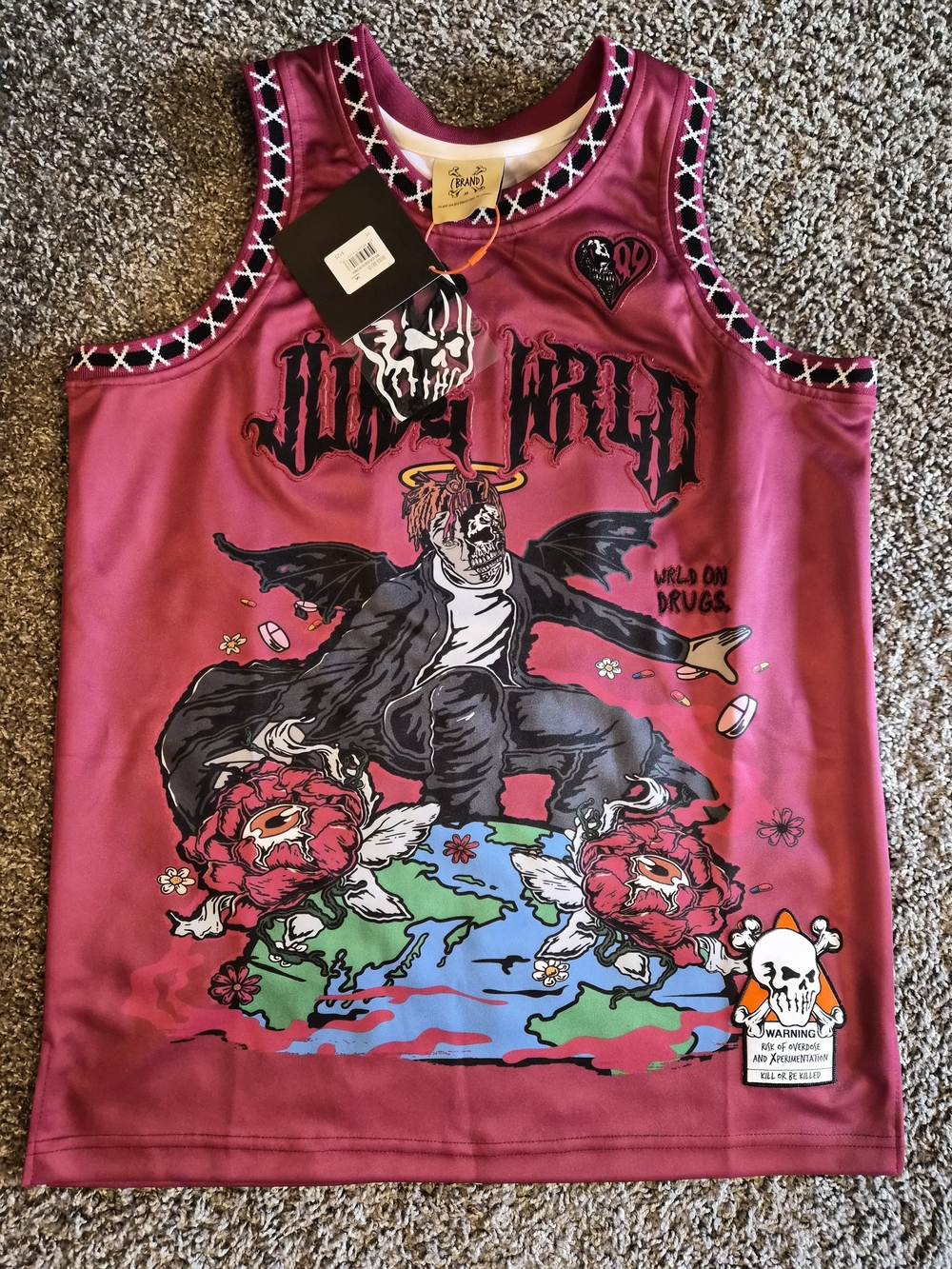 Cityclassified Mens Maroon Graphic Jersey with Multicolor Print